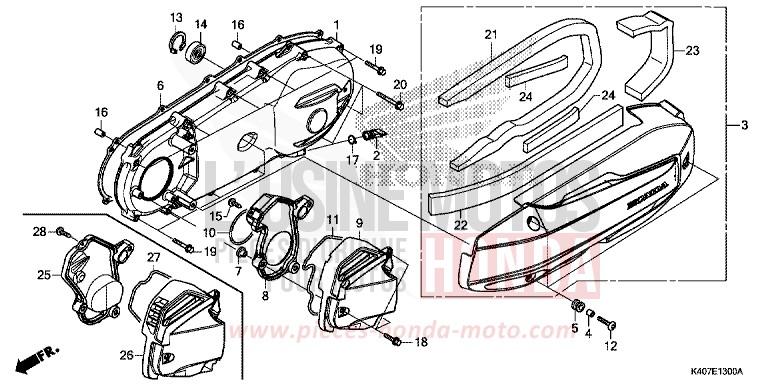 LEFT SIDE COVER for Forza 125 MAT CYNOS GRAY METALLIC (NH312) from 2017